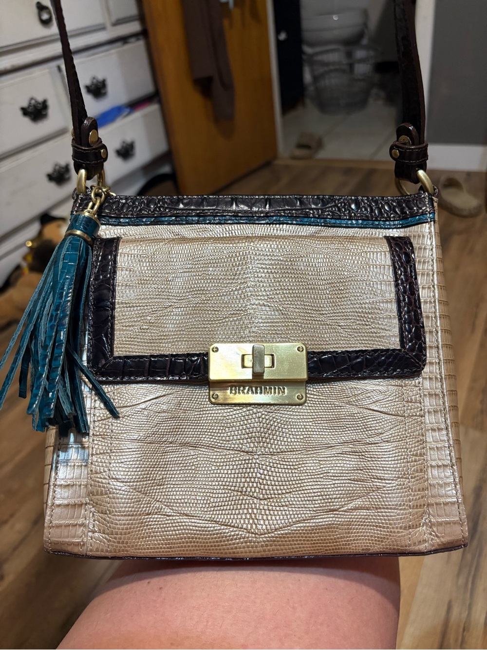 Brahmin Crossbody Side Wallet Purse